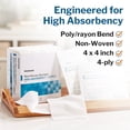 thumbnail image 2 of McKesson Non-Woven Gauze Sponges, Highly Absorbent Wound Pad - 4 in x 4 in, 2 per Pack, 600 Packs, 1200 Total, 2 of 6