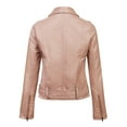 thumbnail image 3 of KOGMO Womens MOTO PU Vegan Leather Jacket with Belt, 3 of 6