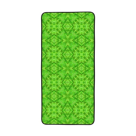 LNWH Bath Towel, Green Kaleidoscope Mosaic Pattern Absorbent Coral Fleece Bath Towel for Bathroom, Gym, Beach-27x55in