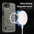 thumbnail image 2 of Allytechgroup Luxury Case for iPhone 16e with Hidden Kickstand, [Compatible with MagSafe], Premium PU Leather + Soft TPU Inner Shockproof Anti-Fall Protective Slim Fashion Case, Gray, 2 of 8