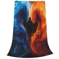 thumbnail image 2 of Honeii Red And Blue Abstract Print Fleece Blanket - Throw Blanket for Bed, Sofa, Couch, Camping, and Travel , Microplush Ultra Soft Warm Blanket-80"x60", 2 of 7