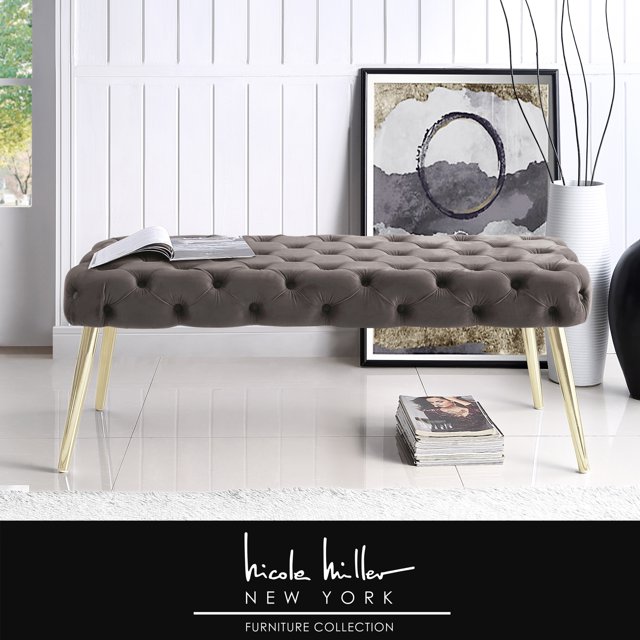 Nicole Miller Shiloh Banc Velour Taupe/ Or