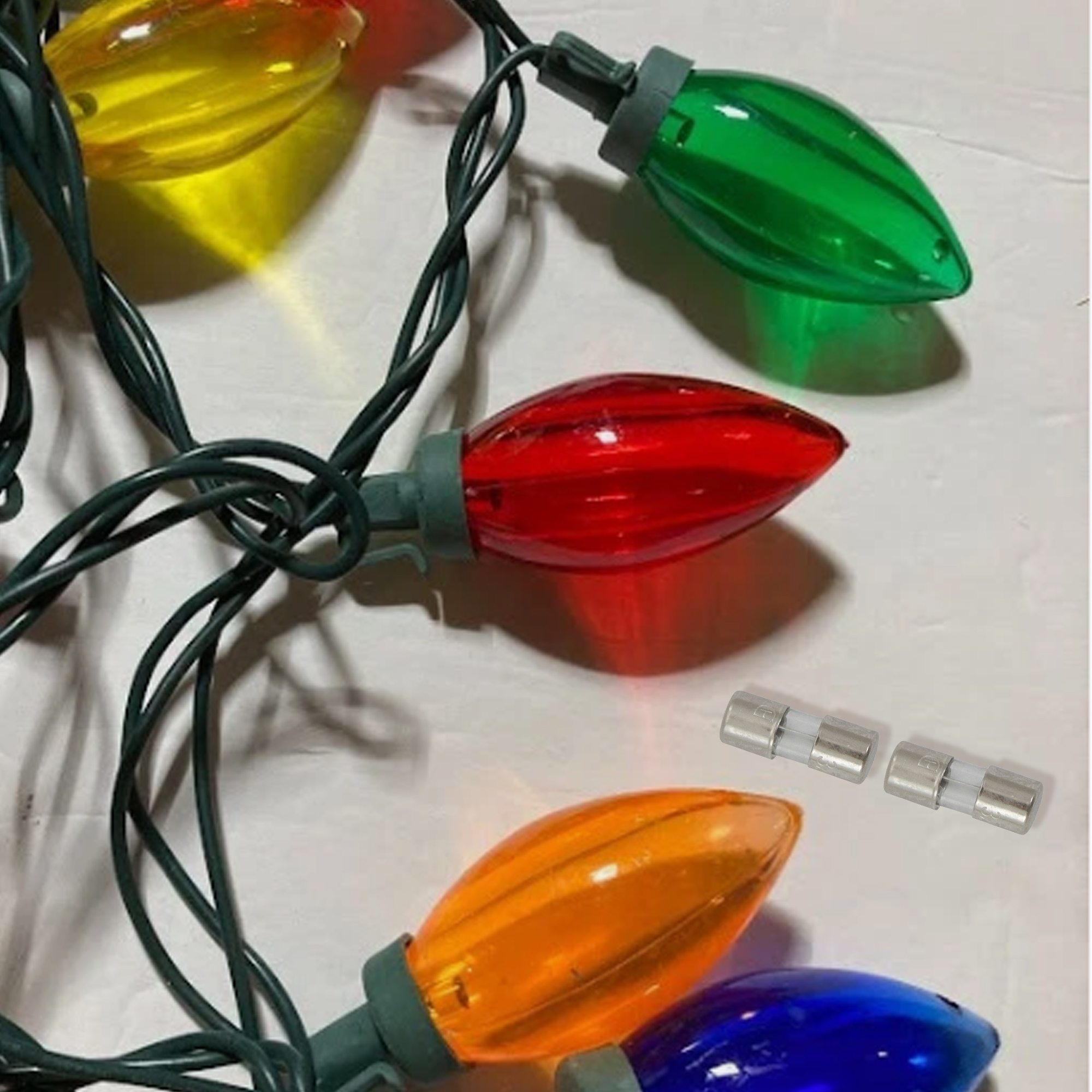 Pack of 2 Replacement Fuses for C7 or C9 Christmas Lights - 3 Amps