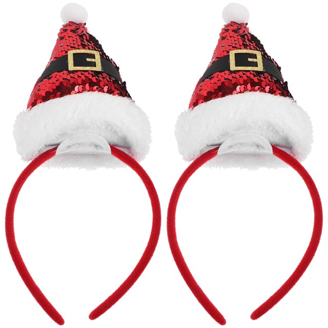 EeaseMX 2 tocados navideños, aros para el pelo, diademas con lentejuelas, tocados de fiesta de moda para niños y niñas.