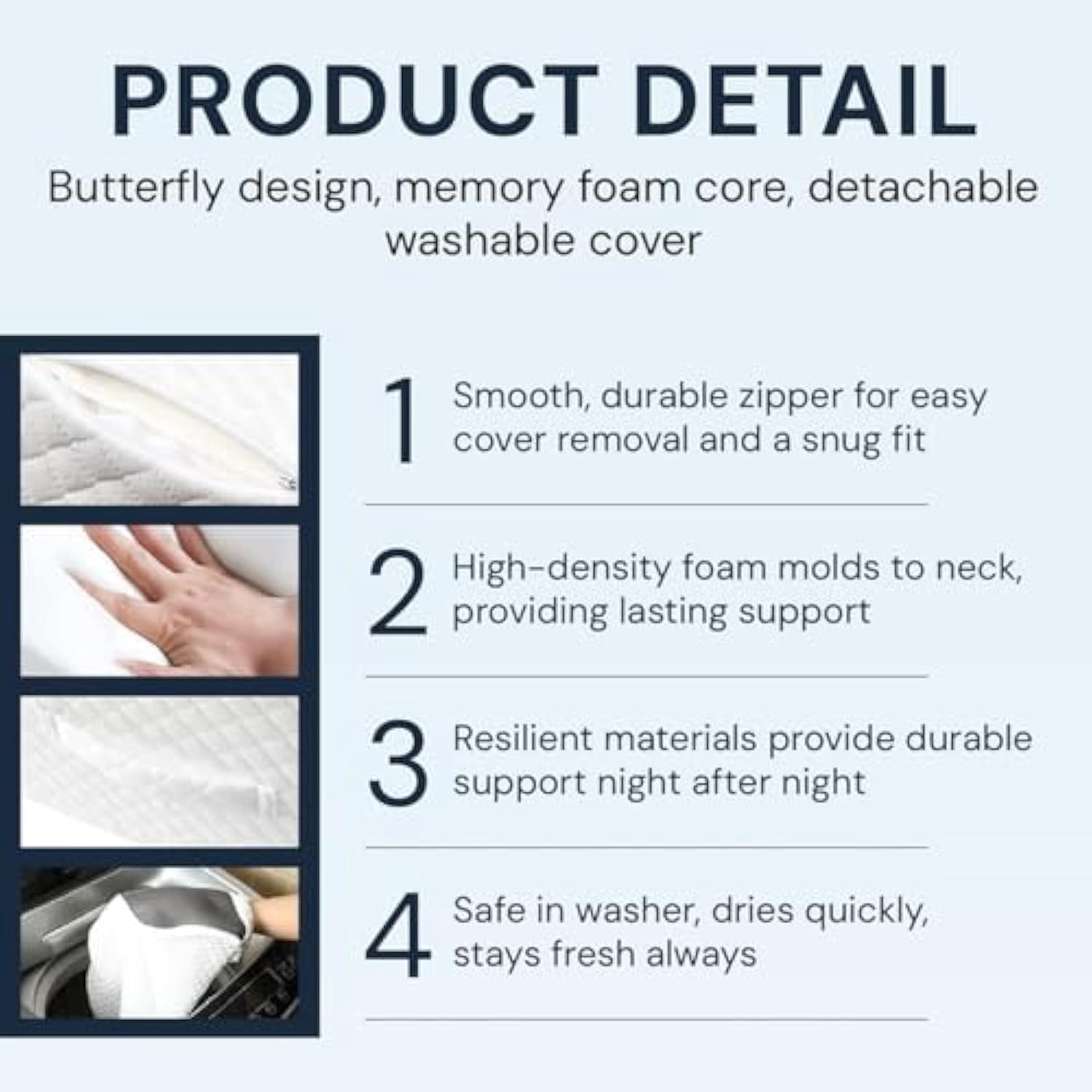 Pillows, Neckhaven Pillow Hospitality Collection, Premium Necks & Posture Support, Ergonomic Memory Foam Pillows, Contoured Support Pillow for Side Back Stomach Sleepers (2*Blue)