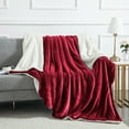 thumbnail image 5 of Wangbujianwang Sherpa Fleece Throw Blanket Twin Size for Couch - Thick and Warm Fluffy Blankets for Winter, Soft and Fuzzy Twin Blanket for Bed and Sofa,Burgundy,Twin--60" x 80", 5 of 6