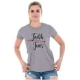 thumbnail image 3 of Breast Cancer Faith Over Fear Fight Womens Slim Fit Graphic Tee Brisco Brands S, 3 of 5