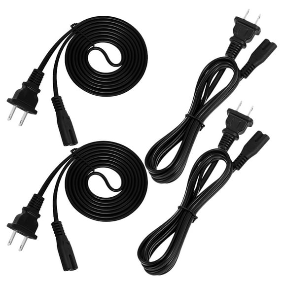 4-Pack 8ft Power Cords Replacement for Computer, TV, and Other Devices - Computer Power Cable Set