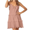 thumbnail image 2 of Gspmoly Robes pour Femmes, Mode Féminine Décontractée d'Été Robe Mini Unie Sans Manches à Col en V Robes de Soirée pour Femmes Offres des Fêtes, 2 of 8