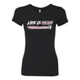 thumbnail image 2 of Wild Bobby Life Is Miami Soccer GOAT Sports Women Slim Fit Junior Tee, Black, Small, 2 of 5