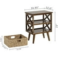 thumbnail image 5 of eHemco X-Side Mid-Century Nightstand End Table with Storage Shelf and Wicker Basket, Walnut, 5 of 5