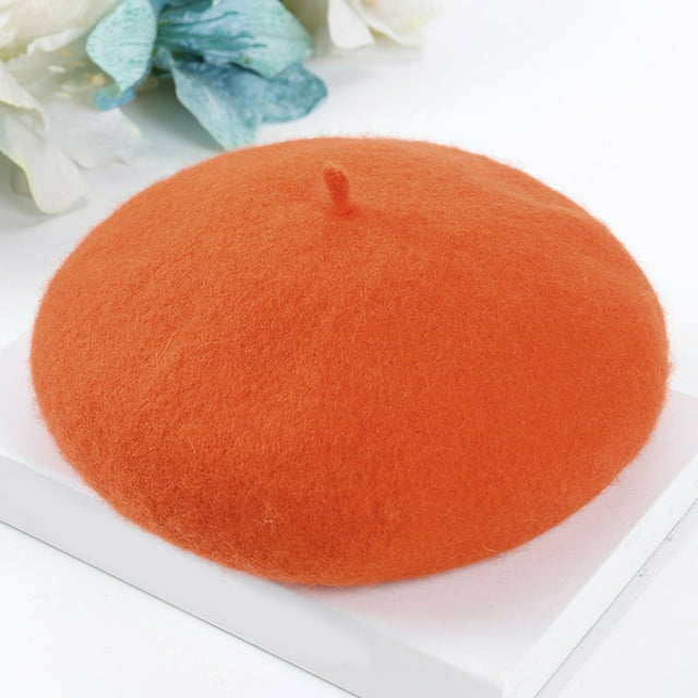 Under $10 Berets Multi-color Women New Solid Color Adjustable Wool Beret Wool Warm Hat In Autumn and Winter