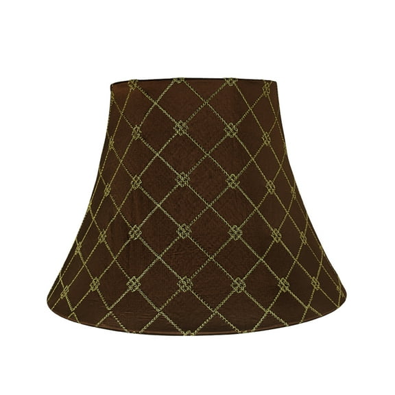 Aspen Creative 30221, Transitional Bell Shaped Spider Construction Lamp Shade in Brown, 13" wide (7" x 13" x 9 1/2")