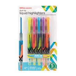 Office Depot® Brand Dual-End Pen-Style Highlighters, Chisel Point, Assorted Colors, Pack Of