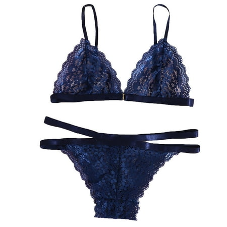 

Nursing Bras Women Elegant Casual Sexy Lingerie Black Lace Gauze Underwear Suit Crotchless Lingerie for Women Strapless Bra for Big Busted Women Clearance Blue M