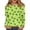 19#Fluorescent Green, variant on St Patty's Day Shirt Women Casual Plus Size 3/4 Sleeve Green Clover Shirts Funny Saint Patrick's Tunic Tops Army Green 2XL