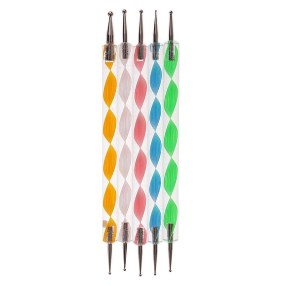 5 piezas de de punta de taladro de doble cabeza en , artístico de uñas, pintura, bolígrafos de puntos, lápiz, herramientas de bric BLESIY Aguja de punta de bolígrafo en espiral