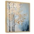 thumbnail image 2 of Designart "Gold And Blue Tree Serenity V" Landscape Trees Floater Framed Canvas Art Print, 2 of 5