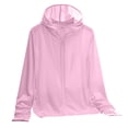 thumbnail image 2 of Chaquetas y abrigos casuales con capucha de manga larga para mujer, de verano, reflectantes, de color sólido, transpirables, con capucha y protector solar, chaqueta de poliéster para mujer, 2 of 3