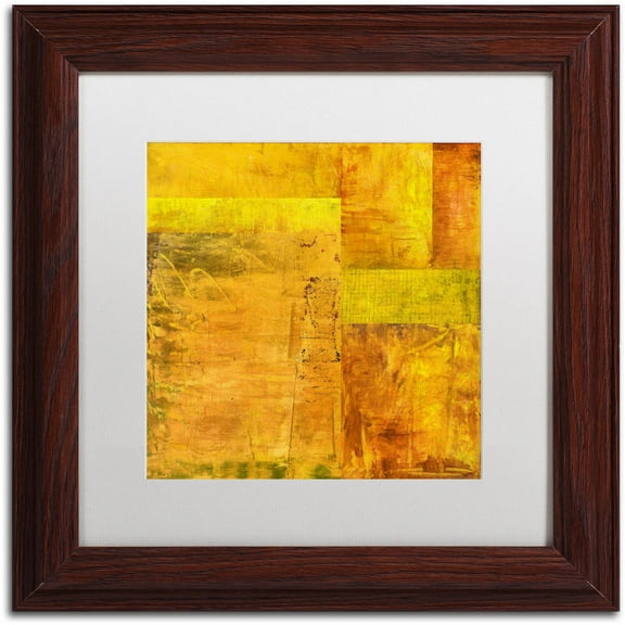 Trademark Fine Art "Essence of Yellow 2" Canvas Art by Michelle Calkins, White Matte, Wood Frame