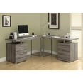 thumbnail image 2 of Monarch Specialties Computer Desk, Home Office, Laptop, Left, Right Set-up, Storage Drawers, 48"l, Work, Metal, Laminate, Brown, Grey, Contemporary, Modern, 2 of 3