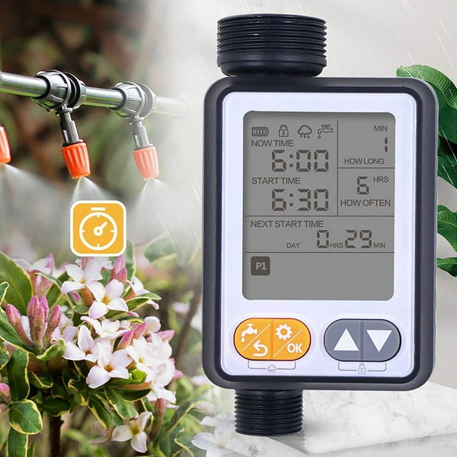 Automatic Watering System for Potted Plants Rain Sense Timer Outdoor Garden Garden Large Screen Watering Can Automatic Watering Device Timing Irrigation Controller