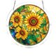 thumbnail image 1 of Atrapasueños de acrílico con forma de rompecabezas para colgar en la ventana | Atrapasueños redondo de vidrieras florales para uso interior y exterior, 1 of 7