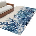thumbnail image 2 of Summer Ocean Coral Washable Area Rugs 2.7'x5', Nautical Sea Watercolor Blue Starfish Shell Linen Low Pile Throw Living Room Rug Non-Slip Sturdy Edge Binding Carpet for Indoor Entryway Bedside Kitchen, 2 of 9