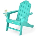 thumbnail image 1 of Patiojoy Chaise Adirondack Chaise de Foyer Extérieure avec Porte-Gobelet Chaise Longue Résistante aux Intempéries pour Cour Arrière Jardin Patio et Terrasse Turquoise, 1 of 8