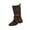 Coffee, variant on Black Casual Womens Mid Calf Boots Fall Winter Pointed Toe Chunky Low Heel Thick Sole Booties