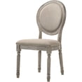 thumbnail image 1 of ACME Chaise Latérale en Tissu Faustine Couleur Tan et Chêne Clair Récupéré Ensemble de 2, 1 of 7