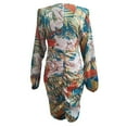 thumbnail image 4 of mtvxesu Robes pour Femmes Grande Taille, Robe à Col en V Imprimée Décontractée Mode Aguichant Moulante à Manches Longues Robes en Denim, 4 of 5