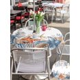 thumbnail image 5 of Outdoor Tablecloths with Umbrella Hole & Zipper, Blue Coastal Round Tablecloth 54 Inch, Summer Beach Starfish Weeping Eucalyptus Waterproof Table Cloth, Patio/Pool/Picnic Table Covers, 5 of 8