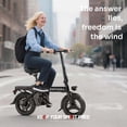 thumbnail image 4 of Folding Electric Bike for Adults, 14'' Mini Ebike, 48V 10Ah Removable Battery, Two Seats City Commuter Electric Bicycle, UL2849, 4 of 6