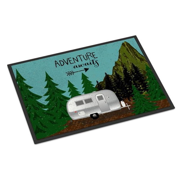 Carolines Treasures 24 x 36 in. Airstream Camper Adventure Awaits Indoor or Outdoor Mat
