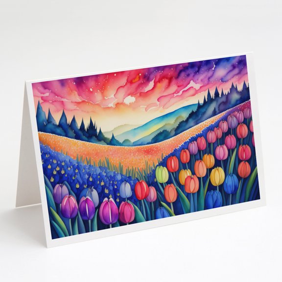 Hyacinths in Color Greeting Cards and Envelopes Pack of 8 7 in x 5 in