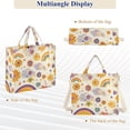 thumbnail image 6 of FORMRS Womens Corduroy Tote Bag Crossbody Shoulder Handbag with Pocket, Beige Retro Rainbow, 6 of 7