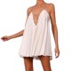 thumbnail image 1 of Blanco S nueva celebridad de Internet suelta de gran tamaño cristal diamante cadena suspensor sexy cuello en V vestido de satén sin espalda, 1 of 7