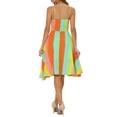 thumbnail image 3 of INSPIRE CHIC Women's Summer Sundress V Neck Tie Knot Front Swing Spaghetti Strap Midi Dresses XS Orange, 3 of 6