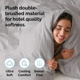 thumbnail image 4 of CGK Linens 3-Piece Premium Duvet Cover Set - Full Size Soft Comforter Cover With Zipper & Matching Pillowcases, Light Grey, 4 of 7