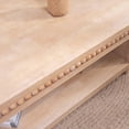 thumbnail image 5 of Modern Wood Coffee Table with Beaded Trim – 47" Rectangular Coffee Table with Open Storage Shelf, Light Natural Finish – Farmhouse & Coastal Living Room Furniture, 5 of 10