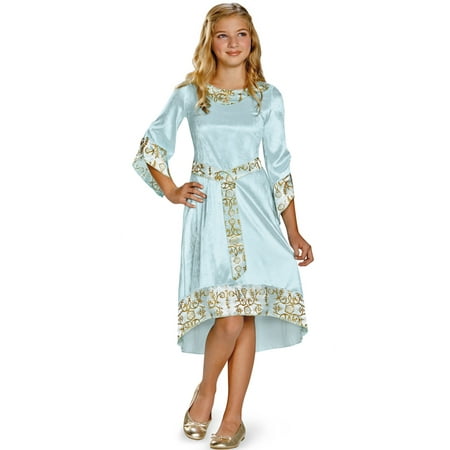 Girls Blue Princess Aurora Disney Maleficent Dress Costume Large