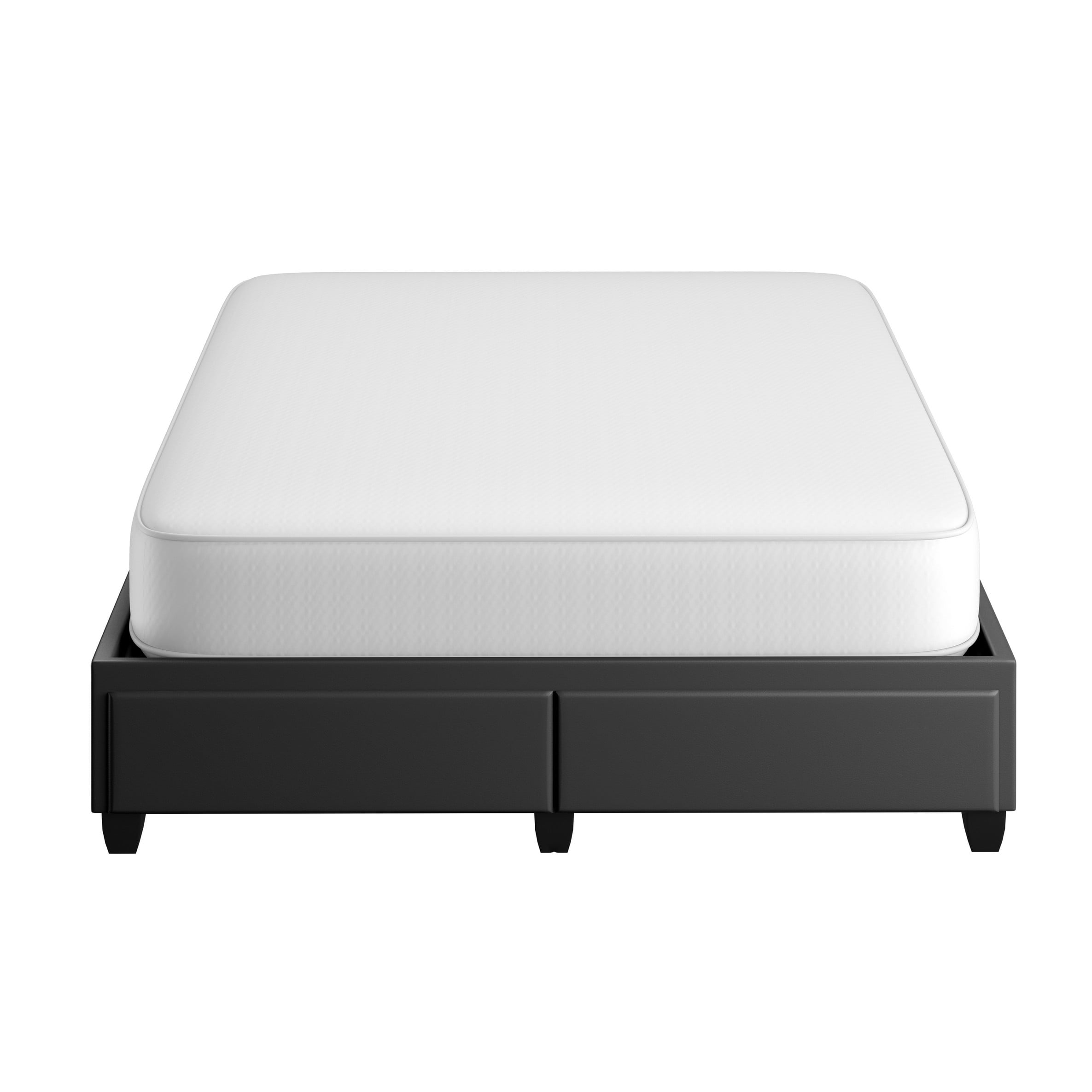 Boyd Sleep Parma Upholstered Faux Leather Platform Storage Bed, Queen, Black