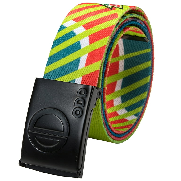 小物 W double nylon belt ovy Striped Linen Stretch Belt with Croc Tabs and Brushed Nickel