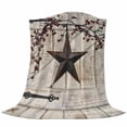 thumbnail image 6 of Texas Star Vintage Blanket Soft Cozy Warm Throw Blanket for Couch, Plush Fuzzy Flannel Fleece Blankets for Sofa, Brown Retro Berry Beige Wooden Branches Bed Blankets Gifts for Men, 40"x50", 6 of 9