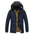 thumbnail image 2 of JXMVOJ Men's Hooded Winter Warm Jacket Fleece Thicken Windproof Down Coat with Collar Hood Snowproof Jackets, 2 of 9