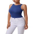 thumbnail image 1 of QJUHUNG Tank Bodysuit for Women Halter Neck Sleeveless Ribbed Bodysuit Basic Tank Tops, 1 of 8