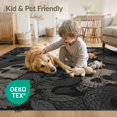 thumbnail image 4 of ODIKA 6'x9' Washable Area Rug Non-Slip, Chair-Friendly, Monochrome Serpent and Skull Floral Design Gothic Inspired with Intricate Botanicals for Dining Room, Under Table, Office Décor, 4 of 7