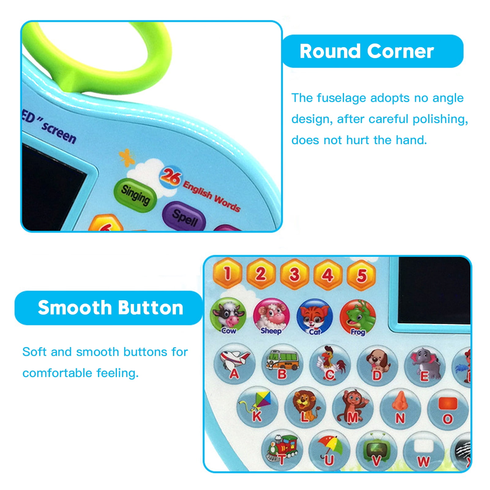 Muito Bom New English Cartoon Early Childhood Education Tablet LED Screen  Kid's Learning Machine Toy Ipaid Birthday Gift