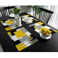 thumbnail image 4 of Yellow Grey Patchwork Abstract Art Medieval Style Placemat Wedding Party Dining Decor Table Mat Kitchen Accessories Table Napkin, 4 of 5